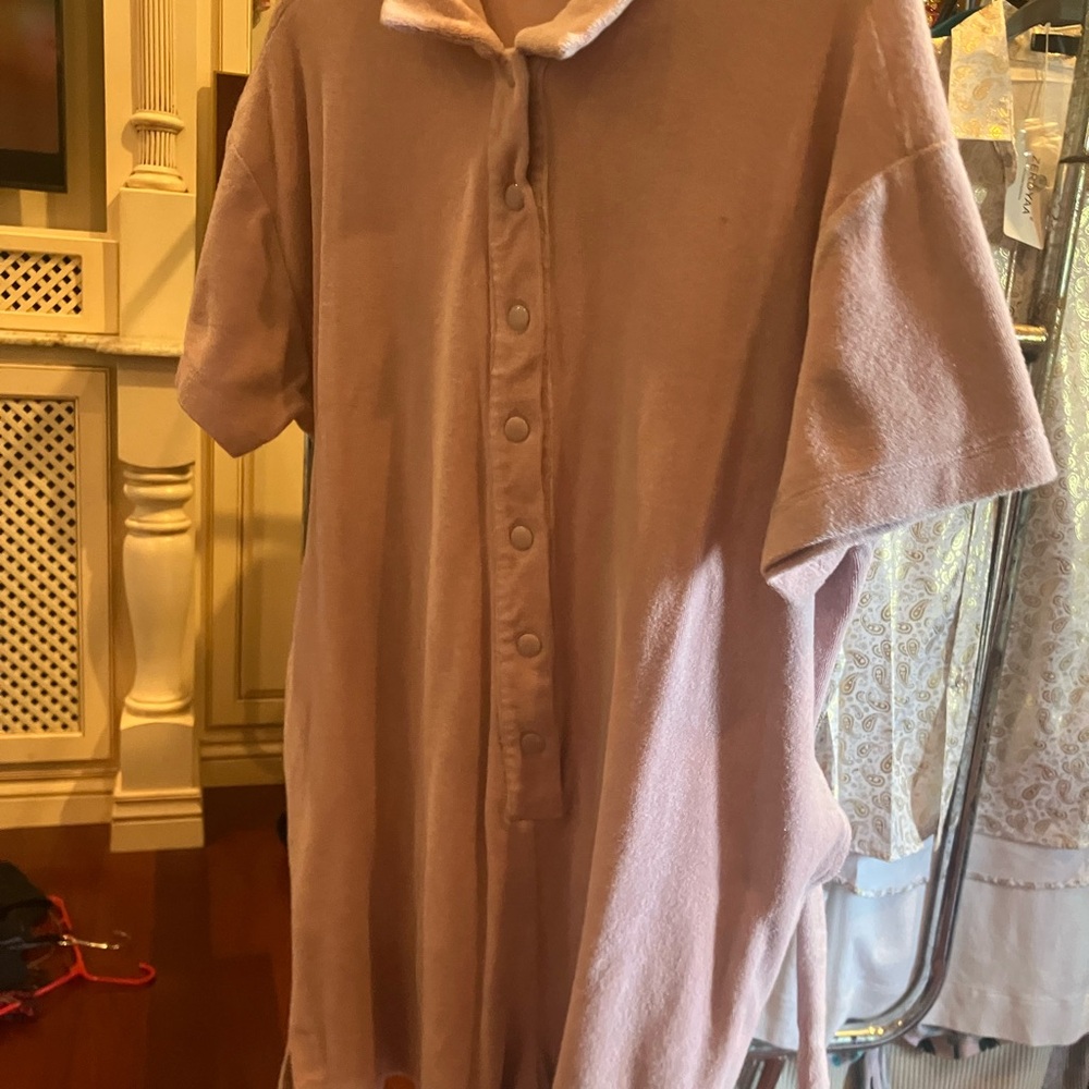 Eloquii Blush Pink Terry Cloth Shirt